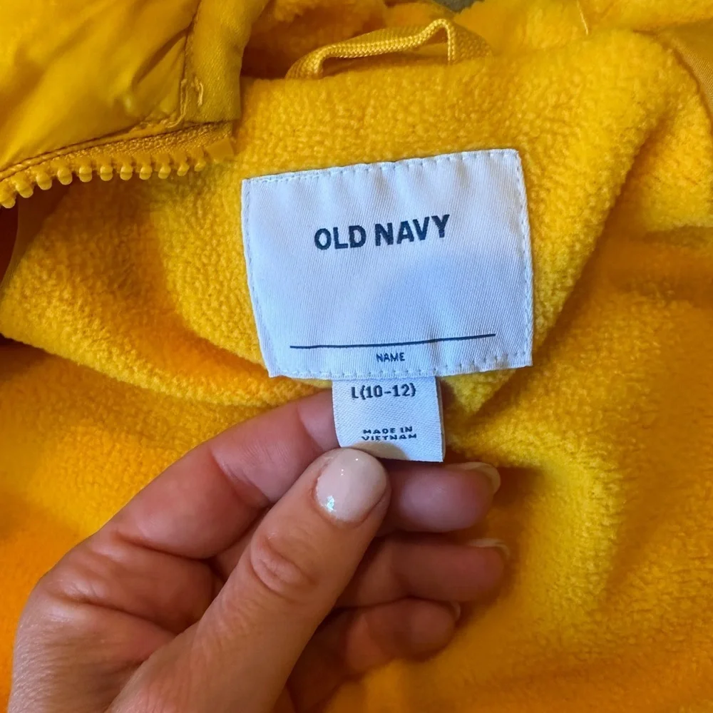 Old Navy Bright Yellow Kids Puffer Jacket